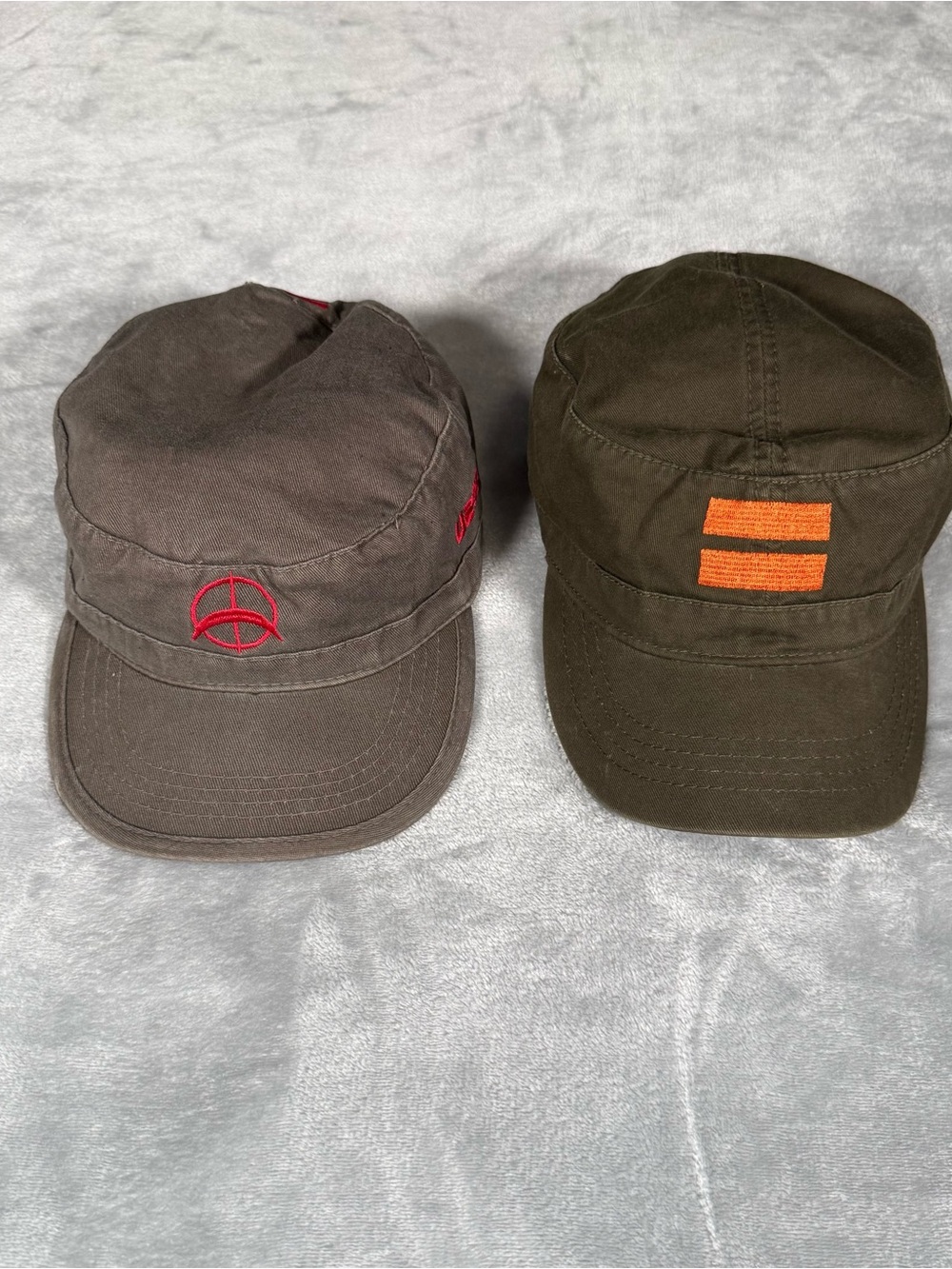 Lot Of 2 U2 360 Tour Hat Cap Military Strapback Lightweight Green/Gray
